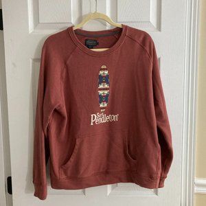 Pendleton Rust Red Crewneck Sweatshirt with Aztec Graphic